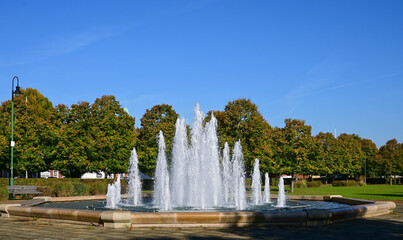 Broadway Gardens Fountain, Letchworth garden City, Hertfordshire, England, UK