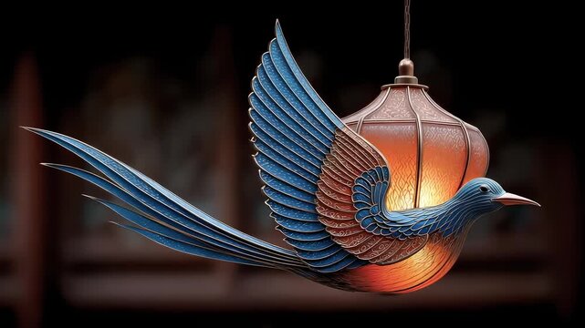 Flying Bird Lantern: Eastern Art Illuminates Creative Space
