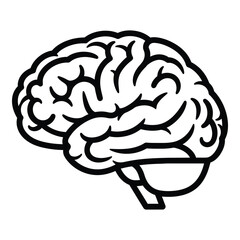 Stylized human brain outline medical science anatomy graphic artistic representation silhouette