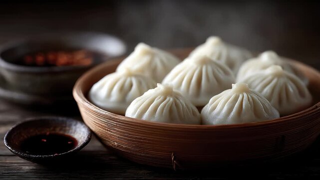 Steaming Delicious Soup Dumplings Tempting Presentation