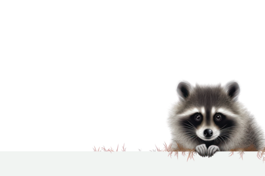 PNG Raccoon line horizontal border mammal animal rat.