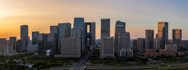 Beijing Lize CBD city skyline sunset panorama, China © 肖勇
