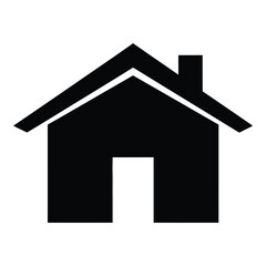 Simple black house icon for real estate and property websites silhouette