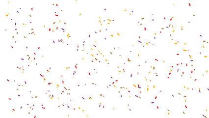 Colorful Confetti Falling on White Background Celebration and Festive Events