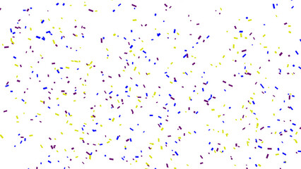 Celebration with Confetti Falling on a White Background for Party