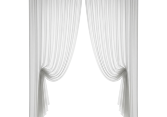 Isolated flowing voile curtains, creating a sense of ethereal elegance and soft natural light