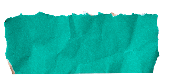 Green torn cardboard isolated on a transparent background