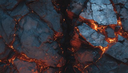 Close-up of fractured volcanic rock