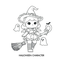 Charecter of Halloween Day lineal handdrawn