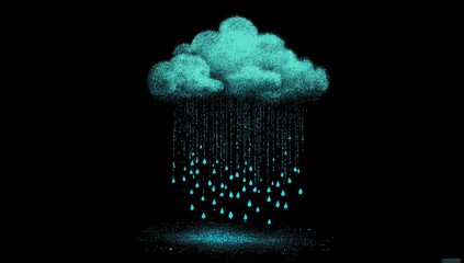 Digital cloud with rain
