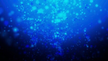 Fototapeta premium Abstract blue sparkling particles bokeh light background