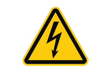 Electrical shock warning sign indicating high voltage hazard, cautioning power, danger, and electricity risk