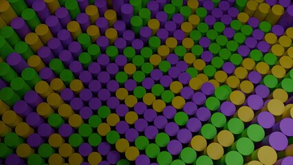Mardi gras colors cylinders abstract animation. Design