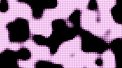 Pink halftone animated pattern on black background. Design
