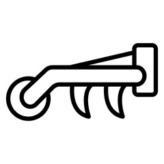 Plough vector line icon design