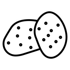Potato vector line icon design