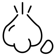 Garlic vector line icon design