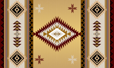 Navajo tribal vector seamless pattern. Native American ornament. Ethnic South Western decor style. Boho geometric ornament. Vector seamless pattern. Mexican blanket, rug. Woven carpet illustration