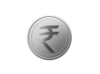 metallic Indian Rupee coin featuring the embossed ₹ currency symbol. The coin is circular with a raised rim and smooth surface, photographed against a neutral background.
