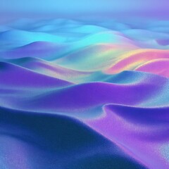 Fototapeta premium Abstract undulating terrain in vibrant blue purple and pink hues iridescent