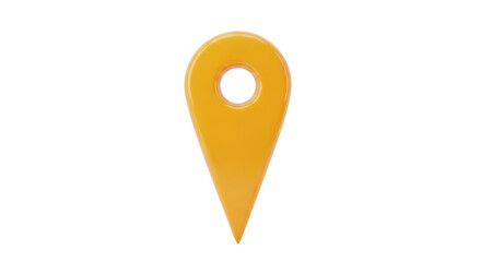 Isolated Location Marker Indicator, Yellow Map Pin, Simple Symbol for Direction or Destination