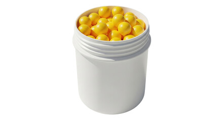 Isolated yellow candies in jar, confectionery concept, sweets, treats and sugary delights