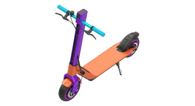 Isolated Electric Scooter in Studio for Rental, Ride-Sharing, and Transportation Services