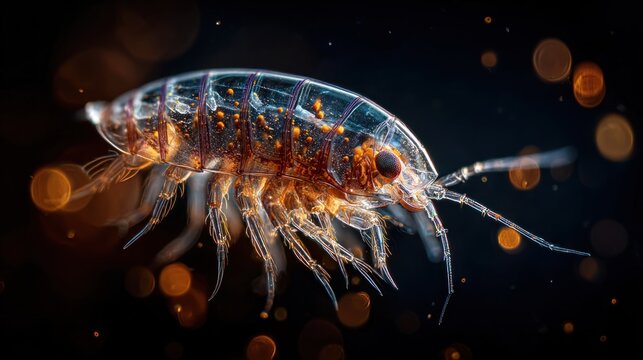 Copepod crustacean microscopic view
