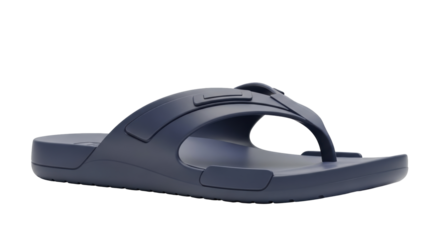 Isolated navy blue flip-flop sandal, modern casual footwear, summer style for seaside holiday