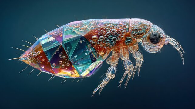 Flea insect closeup with transparent background