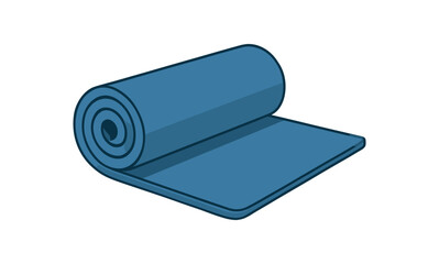 yoga mat fitness flat vector illustration style isolated on white background