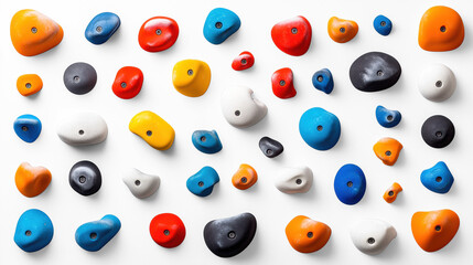 Climbing wall panels on transparent background