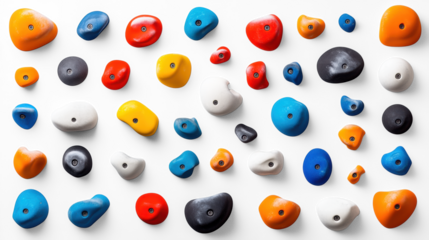 Climbing wall panels on transparent background