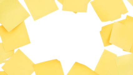 Notes of Thoughts: A collection of vibrant yellow sticky notes arranged against the backdrop of an empty space, offering a canvas for ideas, reminders, and creative expression.