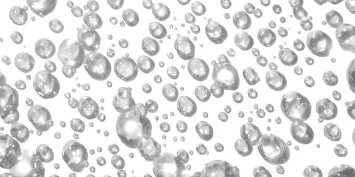 Water Droplets: A captivating view of glistening water droplets, suspended mid-air against a soft, subtle backdrop. This image embodies freshness and purity. 