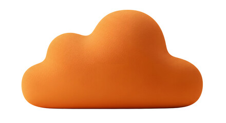 BABY TOYS - Orange cloud-shaped cushion pillow with soft texture isolated on white background, perfect for home decor and cozy settings