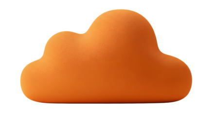 BABY TOYS - Orange cloud-shaped cushion pillow with soft texture isolated on white background, perfect for home decor and cozy settings