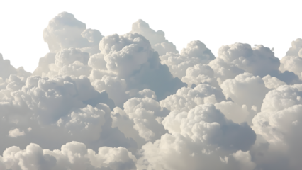 Cumulus Cloudscape: A captivating aerial view unveils a majestic expanse of fluffy cumulus clouds, their ethereal forms illuminated by the sun's gentle embrace.