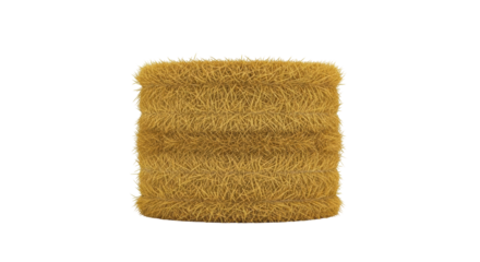 Isolated stack of hay or straw, agriculture farm harvest in countryside, animal feed