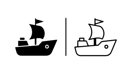 Sailing ship icons with transparent background