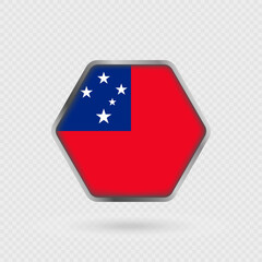 Samoa flag in a hexagon frame.