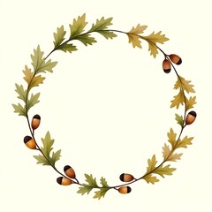 Delicate Acorn and Oak Leaf Wreath
