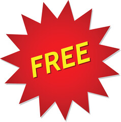 Free banner,sticker. free red  stamp,badge. Promo sticker.Vector illustration.