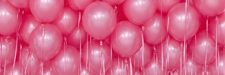 Pink Balloons: An overhead shot captures a vibrant display of pink balloons, evoking a sense of festivity and celebration. Their glossy surfaces reflect light, creating a dynamic visual experience.