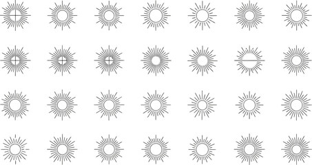 Abstract Geometric Starburst Vector Patterns Collection