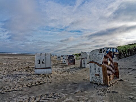 Strandk&ouml;rbe am Strand von Spiekeroog