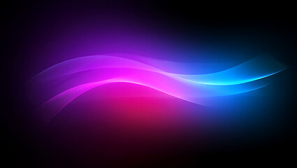 Abstract Swirling Waves of Neon Pink Purple and Blue Light on Black graphic design isolated on a transparent background