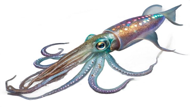 squid, isolated on a transparent background PNG