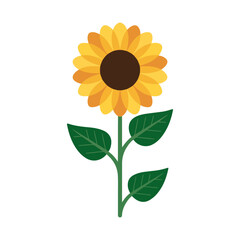 happy sunflower cartoon illustration for kids