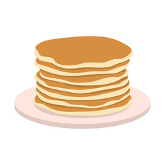 cute pancakes cartoon breakfast icon